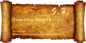 Ivanicza Henrik névjegykártya