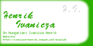 henrik ivanicza business card